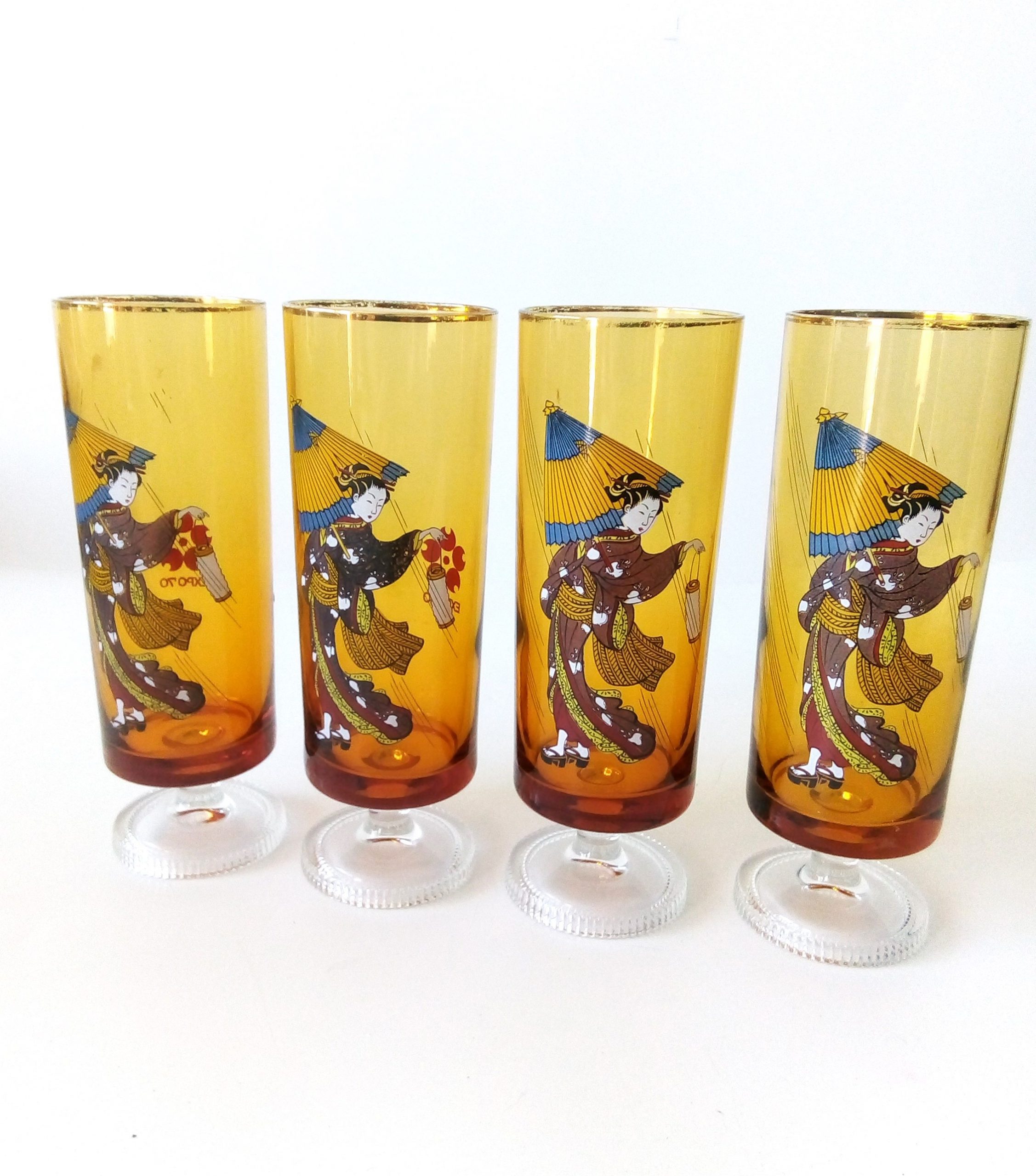 Collectable Lemonade Glasses | EXPO 70 Japan | Set Of 4 | Interior Deco